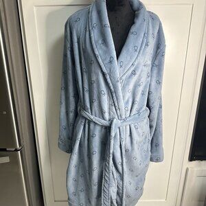 Calvin Klein Blue Plush Logo Robe Size M/L Cozy